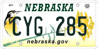 NE license plate CYG285