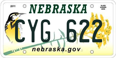 NE license plate CYG622