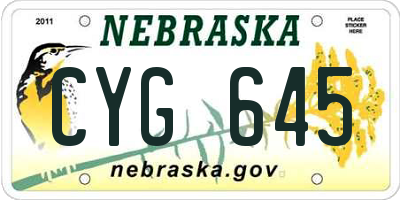 NE license plate CYG645