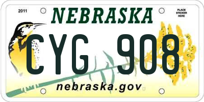 NE license plate CYG908