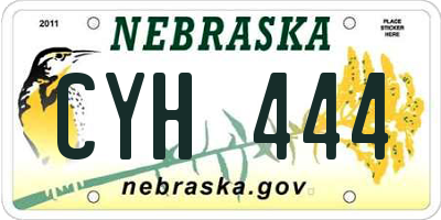 NE license plate CYH444