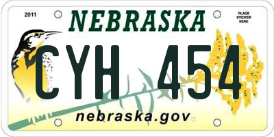 NE license plate CYH454