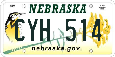 NE license plate CYH514