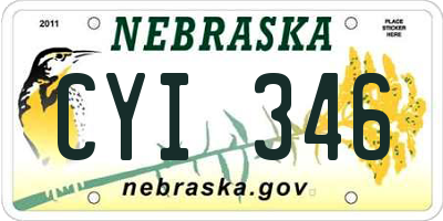 NE license plate CYI346