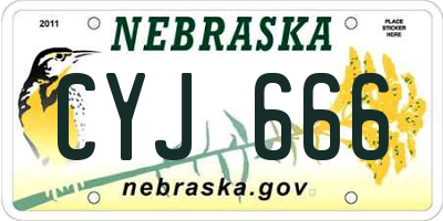 NE license plate CYJ666