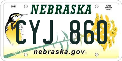 NE license plate CYJ860