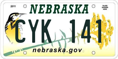 NE license plate CYK141