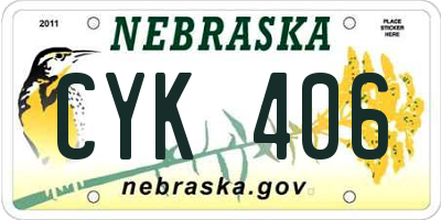 NE license plate CYK406