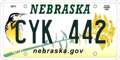 NE license plate CYK442
