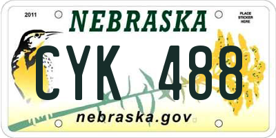NE license plate CYK488