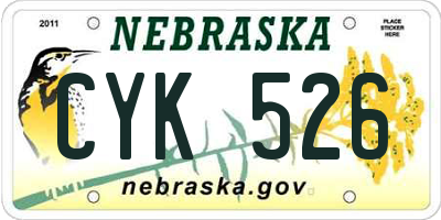 NE license plate CYK526