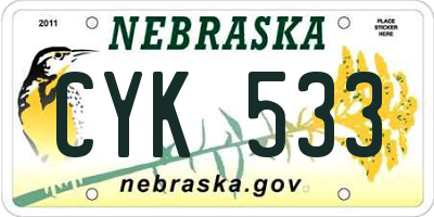NE license plate CYK533