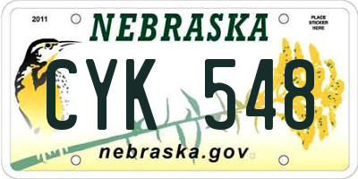 NE license plate CYK548