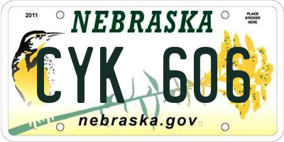 NE license plate CYK606