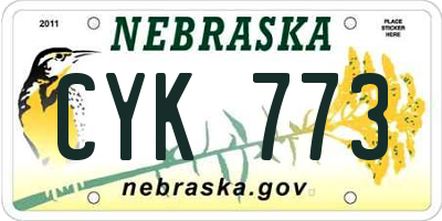 NE license plate CYK773