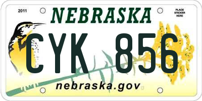 NE license plate CYK856