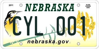 NE license plate CYL001