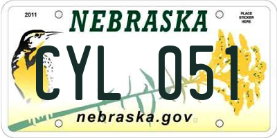 NE license plate CYL051