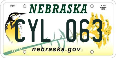 NE license plate CYL063