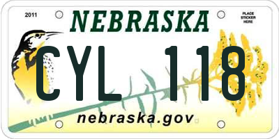 NE license plate CYL118