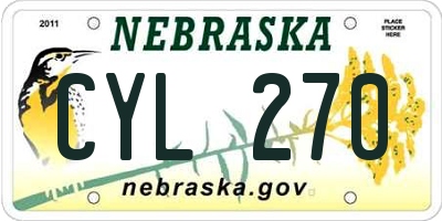 NE license plate CYL270