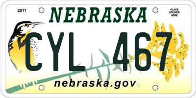 NE license plate CYL467