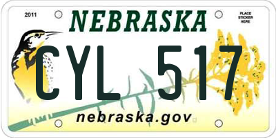 NE license plate CYL517