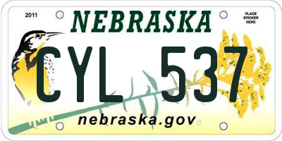 NE license plate CYL537