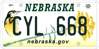 NE license plate CYL668