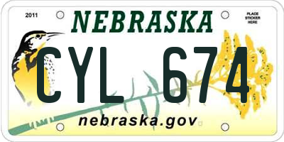 NE license plate CYL674