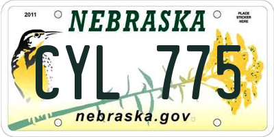NE license plate CYL775
