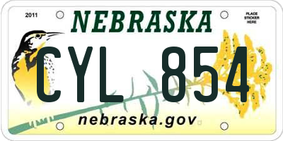NE license plate CYL854