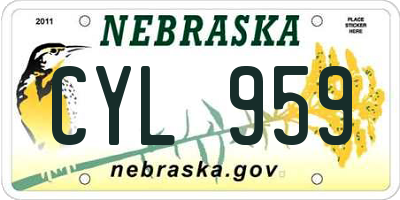 NE license plate CYL959