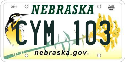 NE license plate CYM103