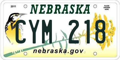 NE license plate CYM218