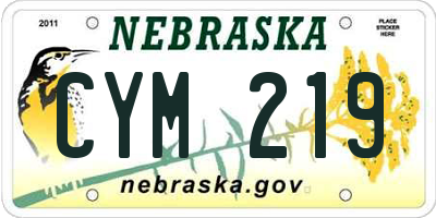 NE license plate CYM219