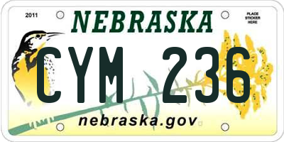 NE license plate CYM236
