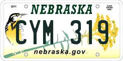 NE license plate CYM319