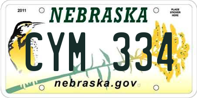 NE license plate CYM334