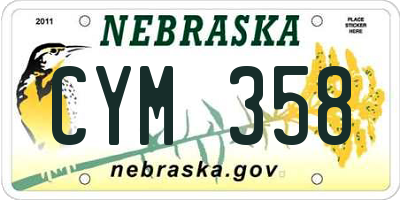 NE license plate CYM358