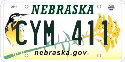 NE license plate CYM411