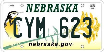 NE license plate CYM623