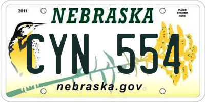 NE license plate CYN554