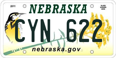 NE license plate CYN622