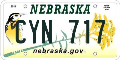 NE license plate CYN717