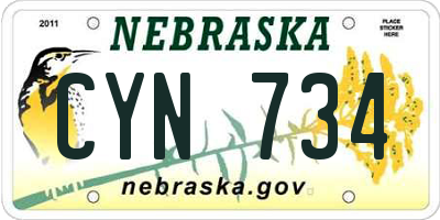 NE license plate CYN734