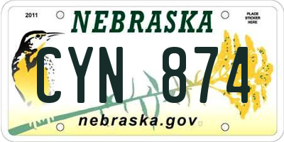 NE license plate CYN874