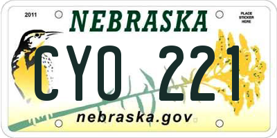 NE license plate CYO221