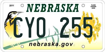 NE license plate CYO255