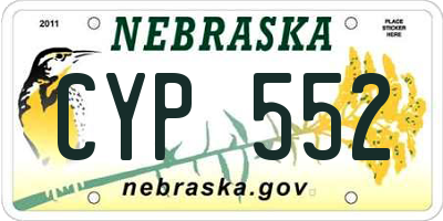 NE license plate CYP552